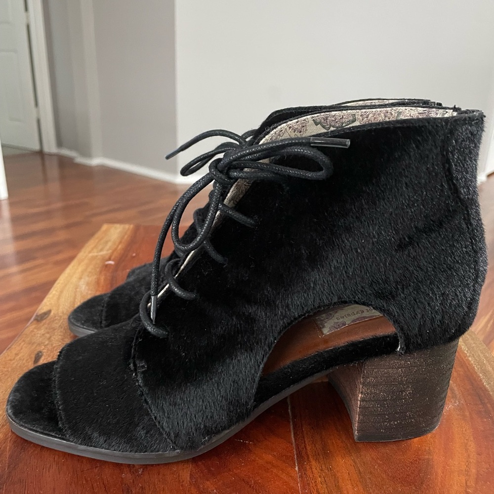 Black Faux Fur Shoes